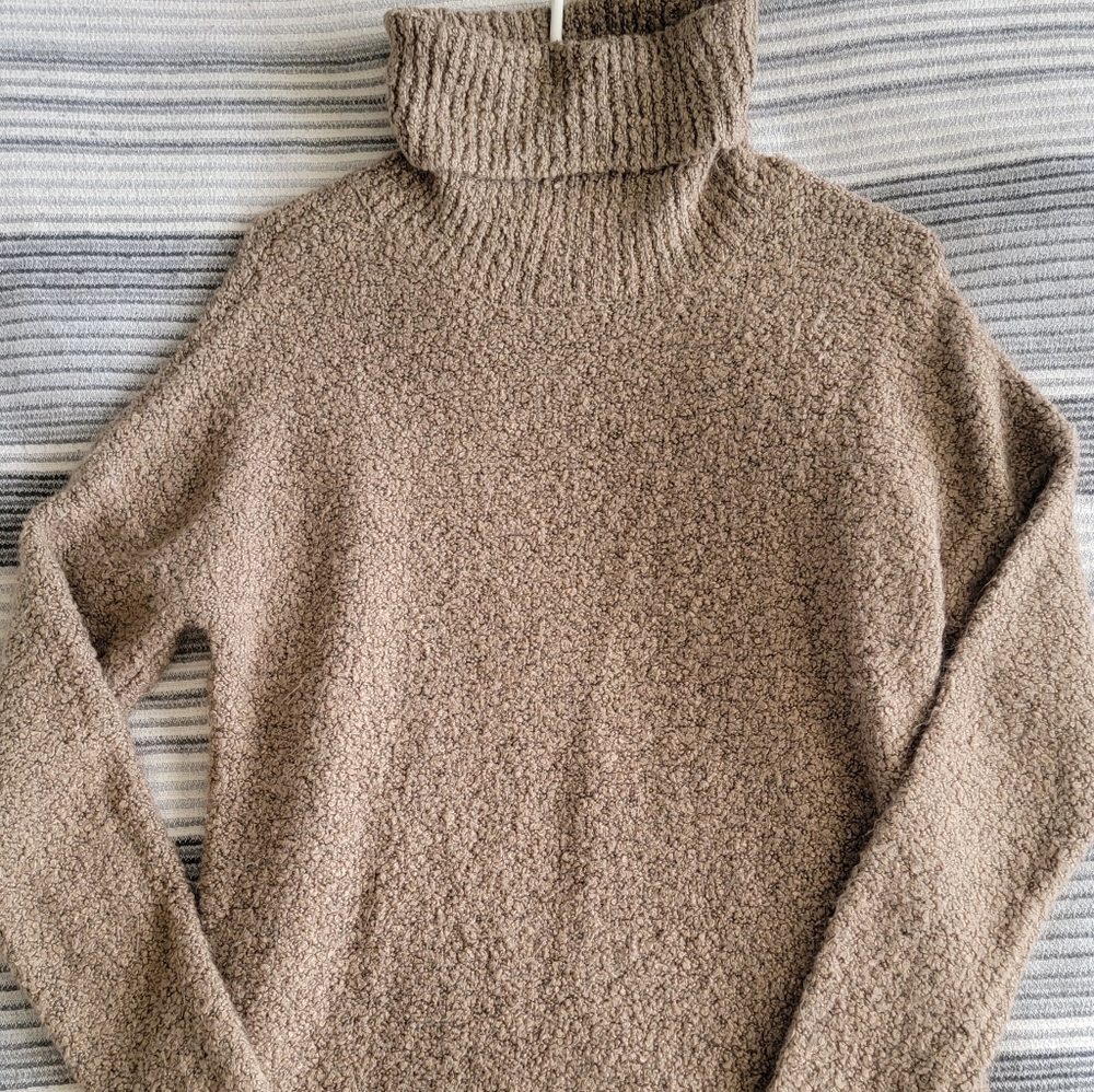 Atmosphere Fuzzy Teddy Bear Cowlneck Sweater